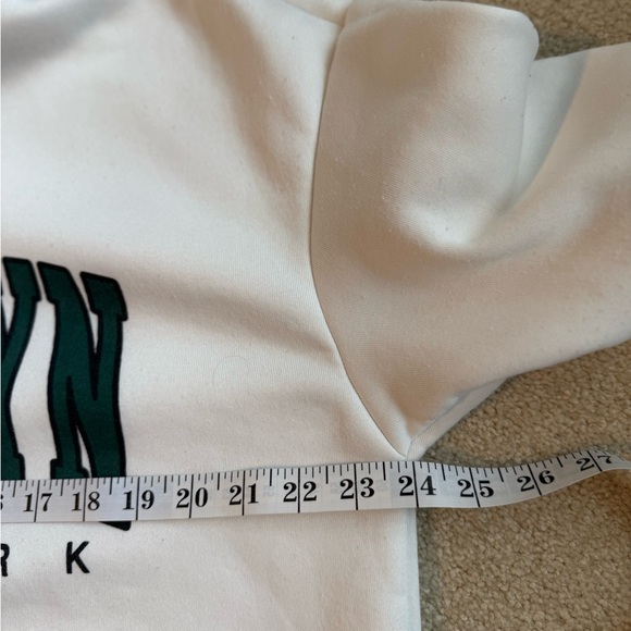 Men’s White 'Brooklyn New York' Sweatshirt Hoodie Size Large - Picture 9 of 12